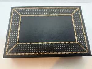 Swank Vintage Faux Leather Jewelry Box with Gold Accents and Ring Rolls